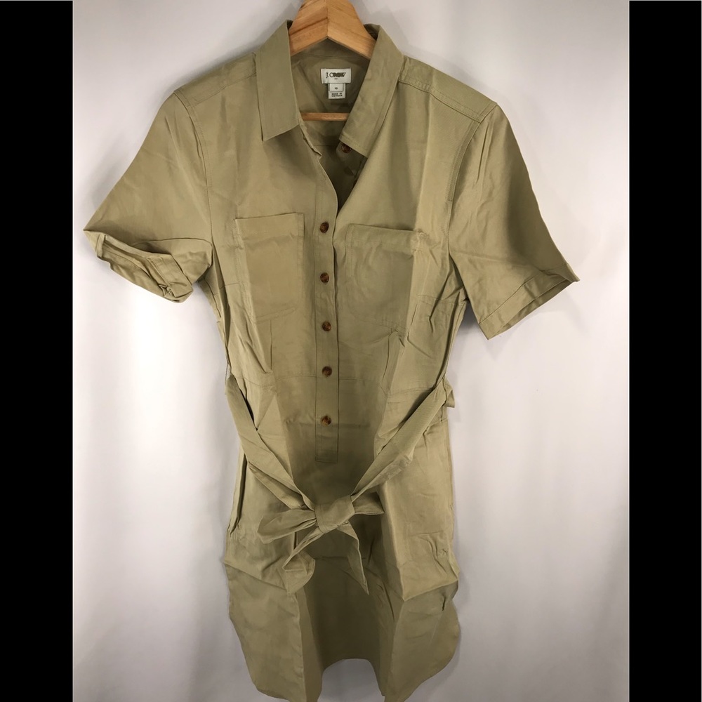 J. Crew Factory Utility Shirtdress Khaki